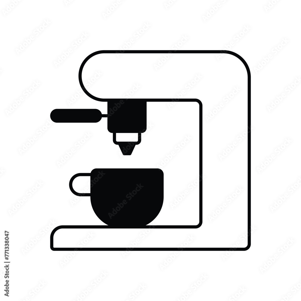 Black solid Coffee machine vector icon