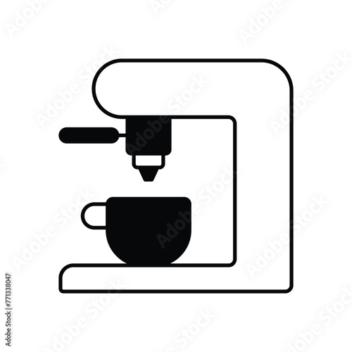 Black solid Coffee machine vector icon