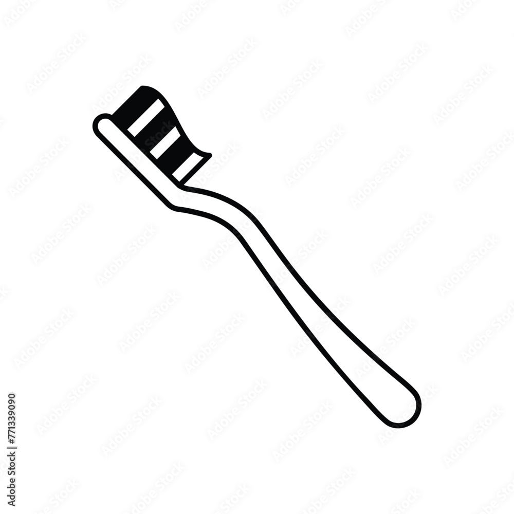 Black solid Toothbrusht vector icon Black solid Toothbrusht vector icon