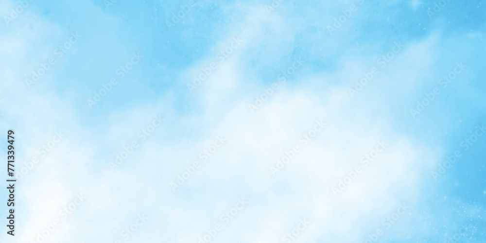 Abstract Blue Watercolor Background. Beautiful Grunge Blue Background with Space. Blue Sky and Clouds.