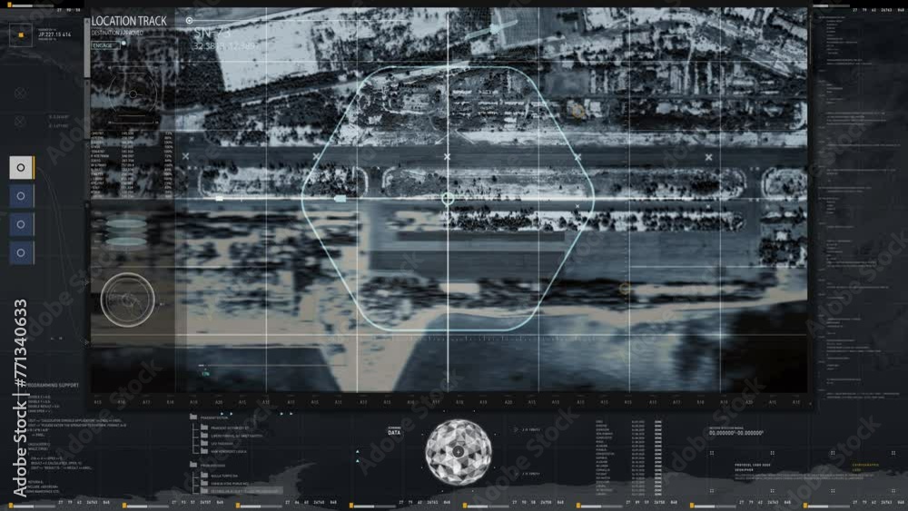 Interface of a scanner is investigating the selected location ...