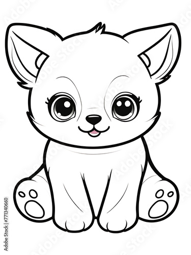 Panda animal outlined coloring page  white background ai generated