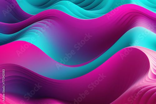 Pink And Ice blue Abstract Wave Background, Modern Aesthetic Smooth Curves Background