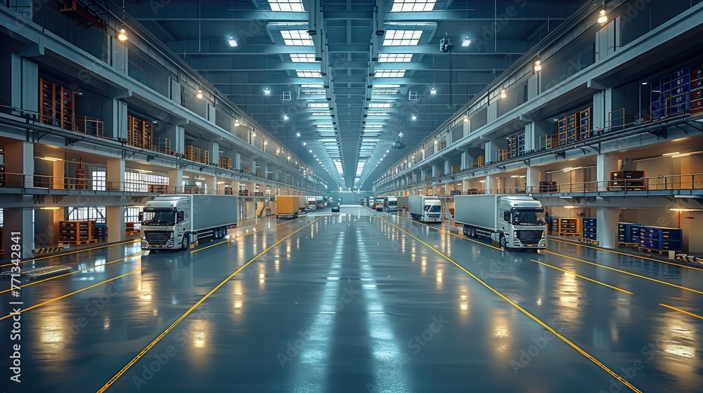 A bustling transportation business headquarters. Generative AI. A bustling transportation business headquarters. Generative AI.