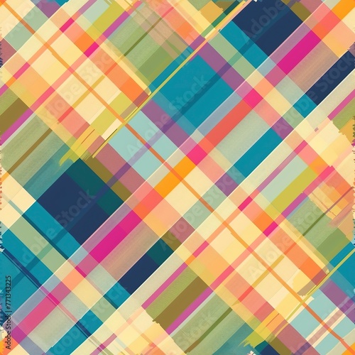 Seamless pattern of vibrant Madras Plaid, perfect for summer garments and accessories. Seamless Pattern, Fabric Pattern, Tumbler wrap, Mug Wrap.