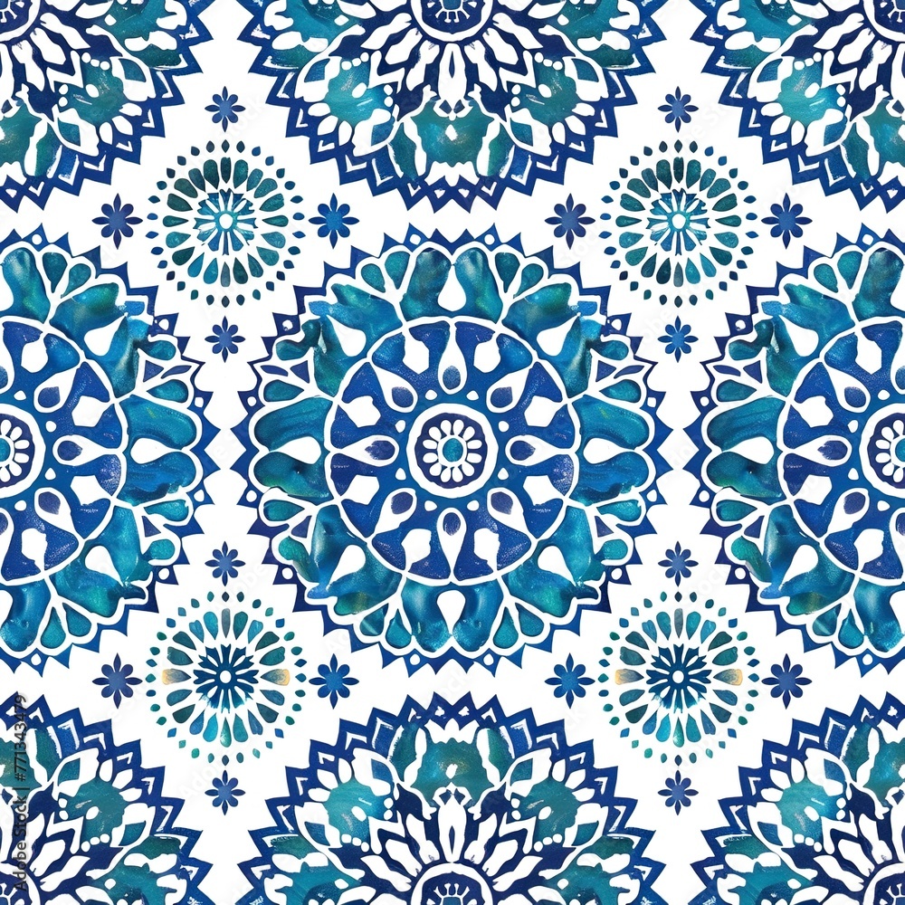 Moroccan mandala seamless pattern, intricate and spiritual designs for a calming effect.