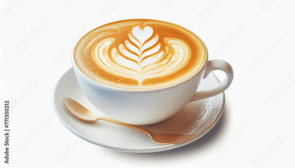 Cup of coffee latte isolated on white backgroud with clipping path Cup of coffee latte isolated on white backgroud with clipping path