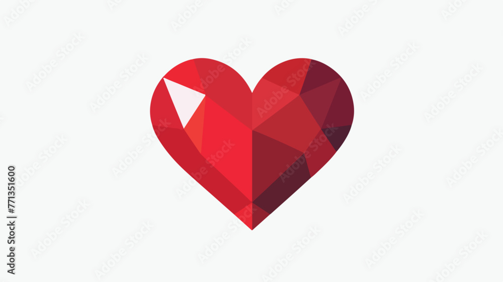 Glyph shape red heart icon design.