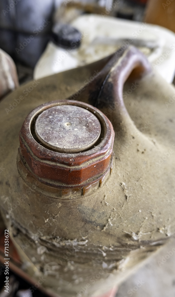 Old dirty oil container Old dirty oil container