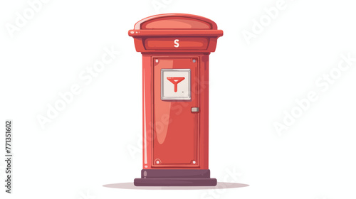Gradient shaded cartoon of a british post box flat vector