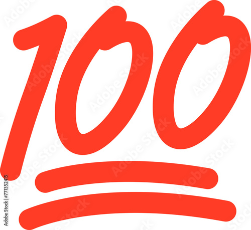 100 red emoticon icon isolated  