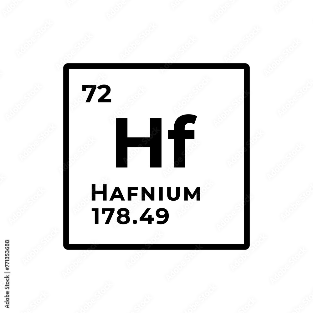 Hafnium, chemical element of the periodic table graphic design Hafnium, chemical element of the periodic table graphic design
