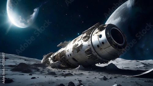 Fototapeta Naklejka Na Ścianę i Meble -  rocket wreck in space