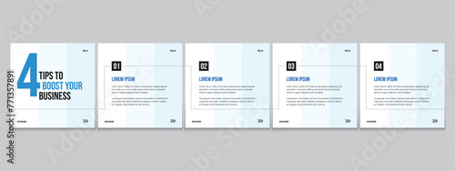 Set of LinkedIn carousel post, social media Instagram carousel post, modern and editable business carousel template design