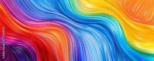 A rainbow wavy waves abstract background wallpaper, with neo-abstract realism, digitally enhanced, hard-edge color field, and bold colorful lines.