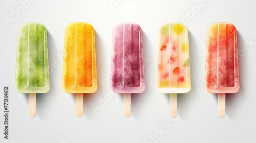 Colorful popsicles isolated on white 