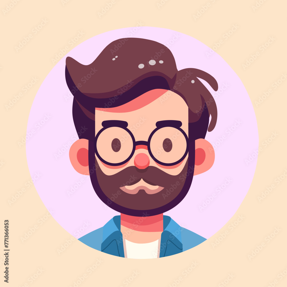 profile avatar of a man with glasses and a beard profile avatar of a man with glasses and a beard