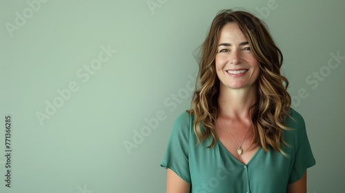 Beautiful middle-aged woman on a plain background. Model for advertising cosmetics.