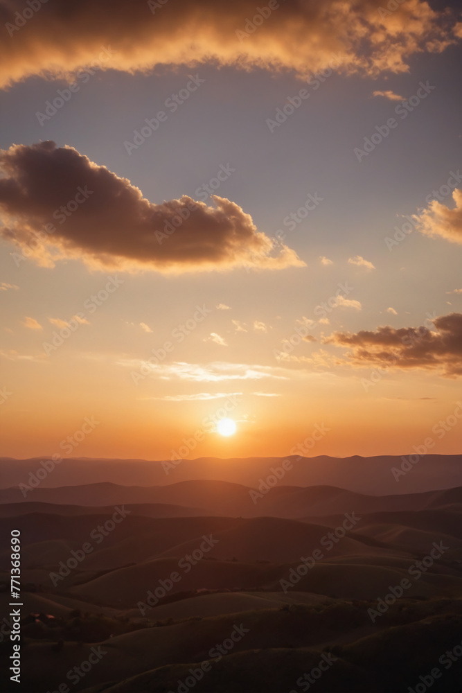 Celestial World concept - Sunset or sunrise with clouds
