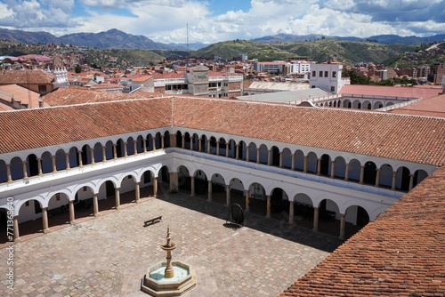 Colonial Square and  Cloisters - Sucre, Bolivia Stock Photo 