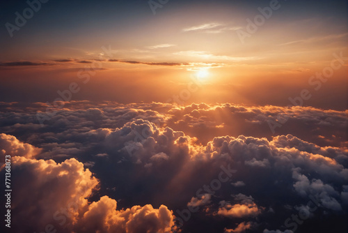 Celestial World concept - Sunset or sunrise with clouds #771368873