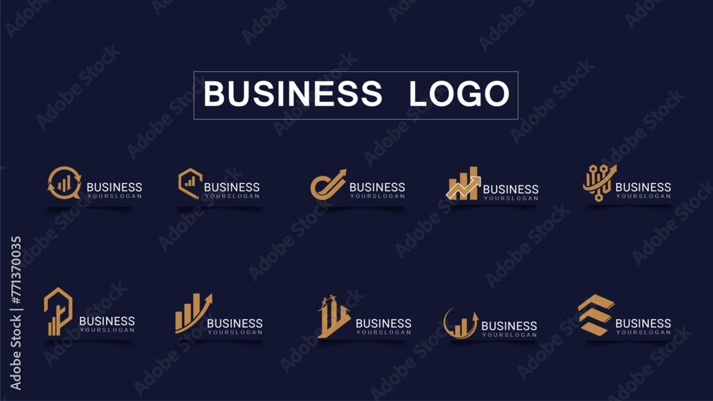 Business Logo Icon with multicolor & editable 