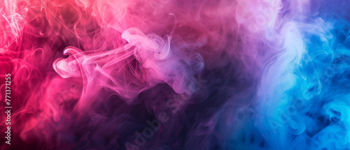 Colorful smoke on black background, backdrop, pattern, motion, curve photo