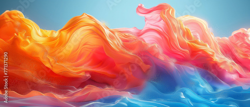 Colorful wave, blue, color, vibrant color, creativity