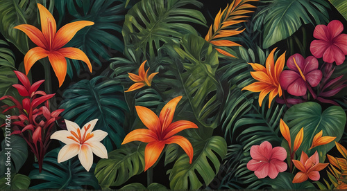 Tropical floral background