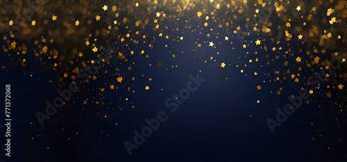 dark blue  b ack ground and golden stars Full Frame Shot Of Colourful vibrant glittering generative by ai.. photo