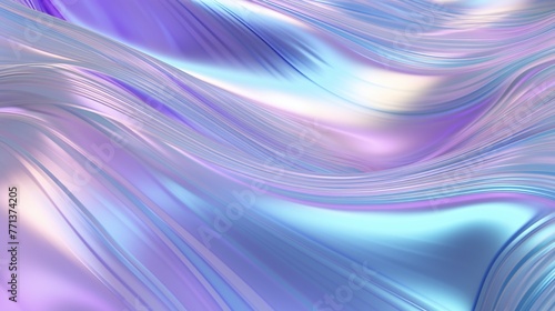 Liquid Holographic Elegance: Wavy patterns swirl in soothing hues on a holographic canvas.