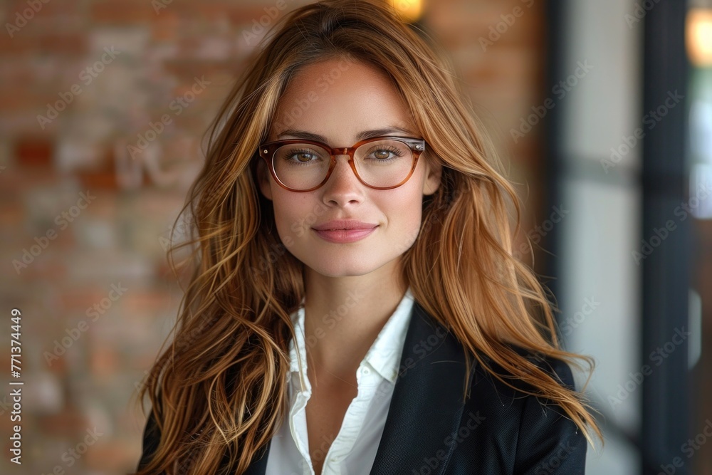 Successful business woman looking confident and smiling Successful business woman looking confident and smiling