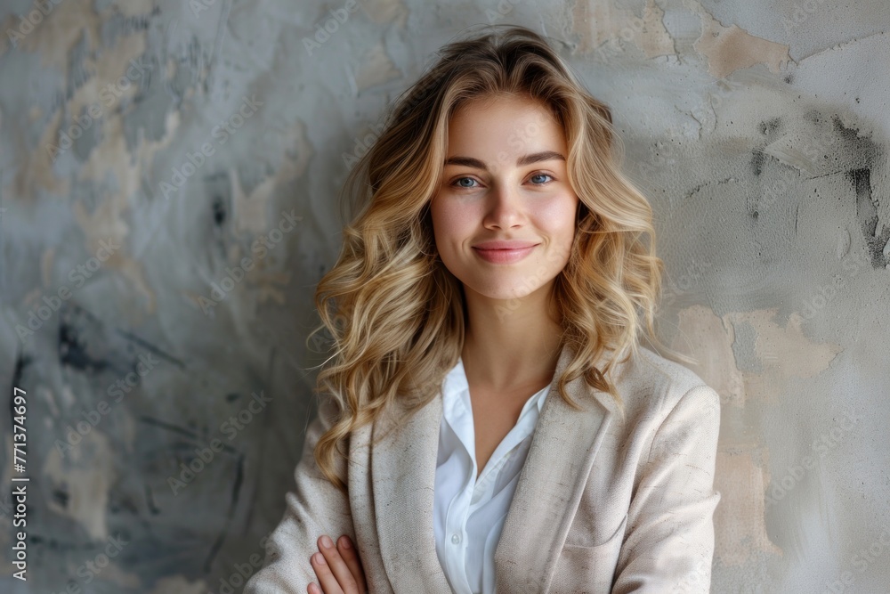 Successful business woman looking confident and smiling Successful business woman looking confident and smiling