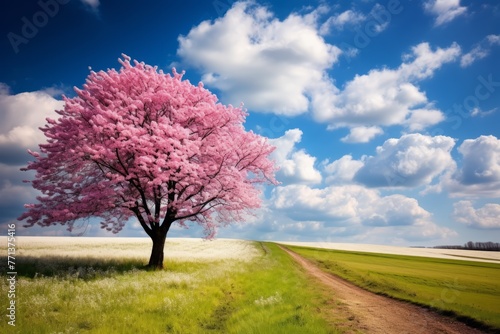The Solitary Pink Blossom Tree