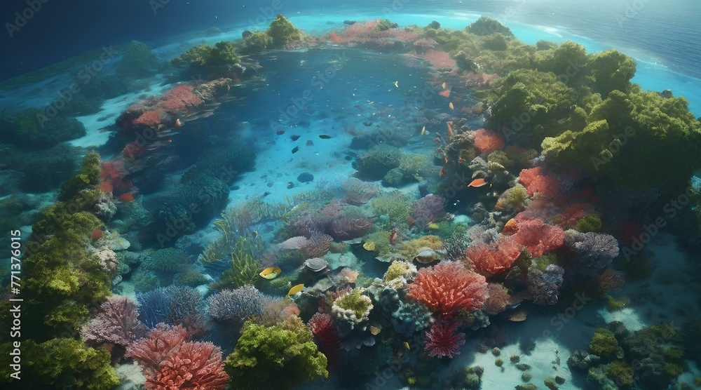 coral reef in the blue sea coral reef in the blue sea