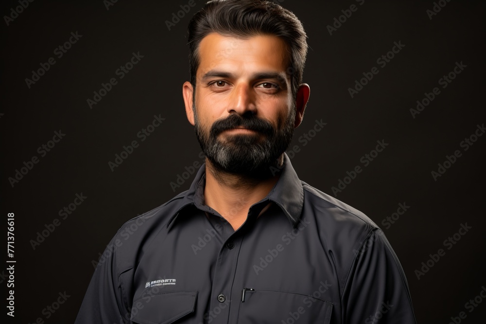 Headshot of a man in a black shirt