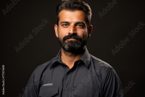 Headshot of a man in a black shirt photo