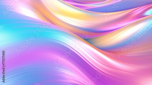 Soothing Holographic Flow: Calming colors swirl in a smooth, liquid ribbon of holography.
