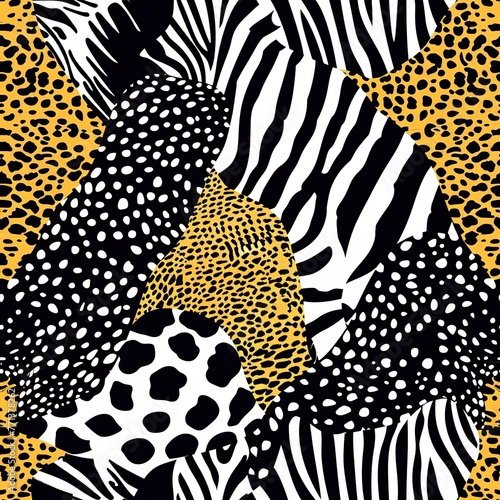 Animal Print Polka Dot seamless pattern, dots with leopard and zebra textures for a wild look. Seamless Pattern, Fabric Pattern, Tumbler wrap, Mug Wrap.