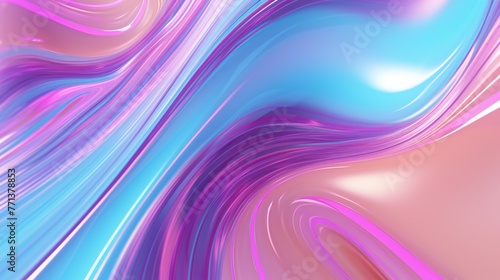 Sublime Holographic Fluidity: Fluid forms flow effortlessly in soothing holographic colors.