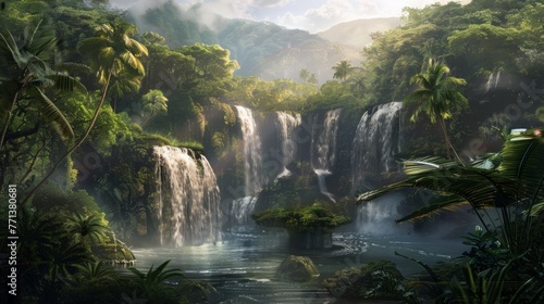 Waterfall in the Jungle, outdoor
