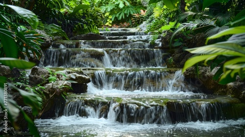 Small Waterfall Amid Jungle, outdoor