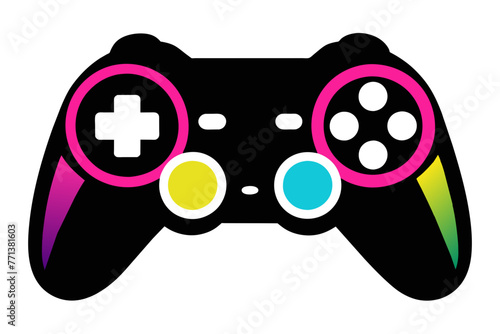 simple colorful silhouette Gaming Controller Illustration white background