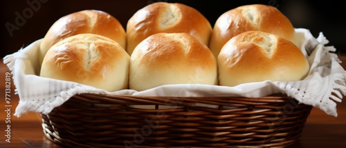 Homemade bread in a basket