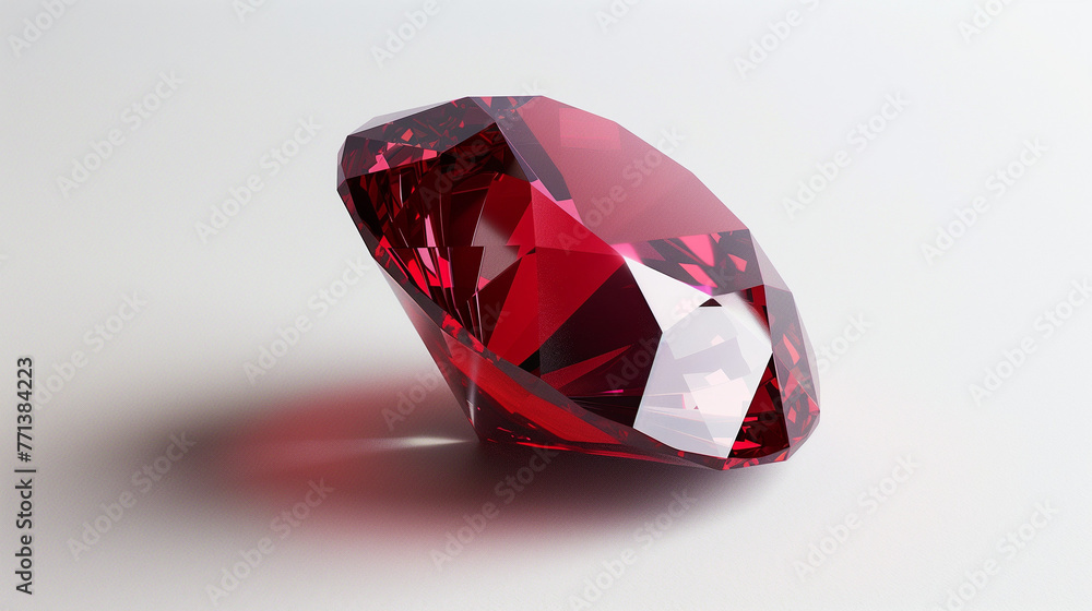 Gemstone, Shiny red ruby on white background, bright light shiny luxury red ruby on white background. A close-up of the king of gemstones, a large shiny red ruby that shines brightly. For Jewelry. Gemstone, Shiny red ruby on white background, bright light shiny luxury red ruby on white background. A close-up of the king of gemstones, a large shiny red ruby that shines brightly. For Jewelry.