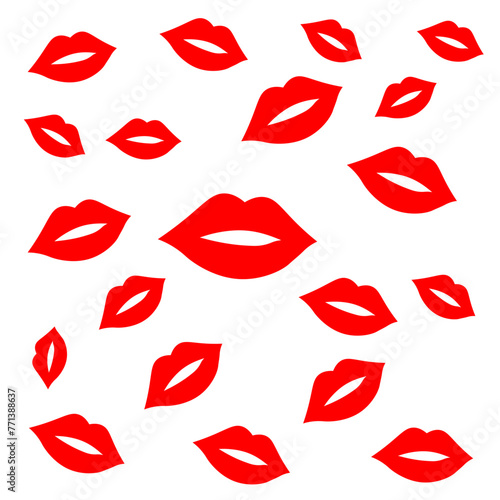 Vector seamless background. lips prints