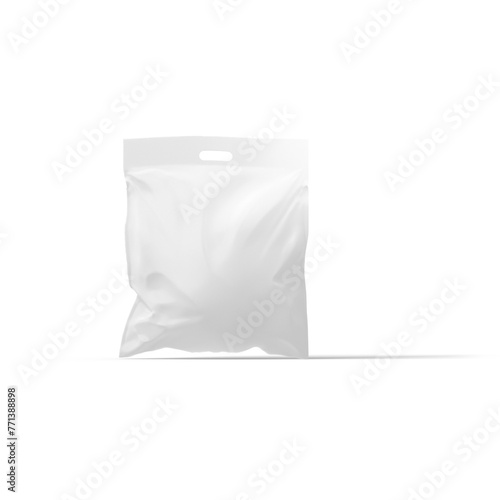 Blank white shopping bag isolated on transparent background , can be used in a variety of industries, such as food and beverage, cosmetics, and electronics. © robi