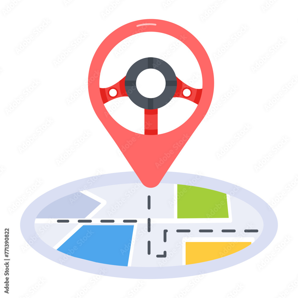 Editable flat icon of car location Editable flat icon of car location