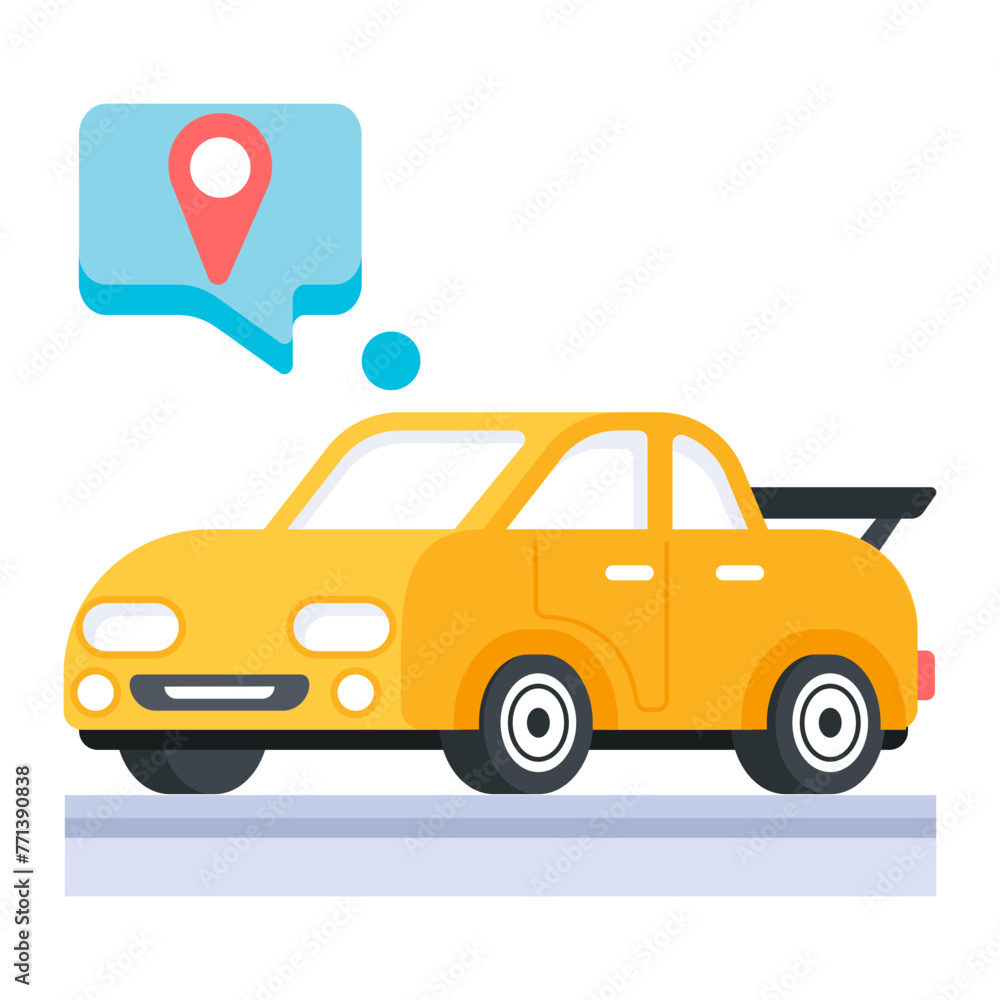 Obraz premium Here’s a flat icon depicting car positioning 