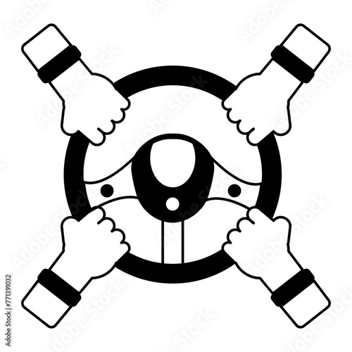 Grab this glyph icon of shared transport 